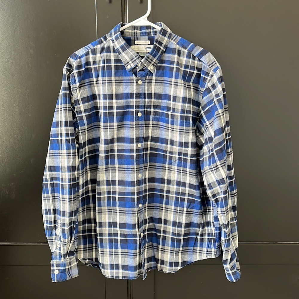 *3 FOR $13* Old Navy Blue Plaid Button Down Shirt